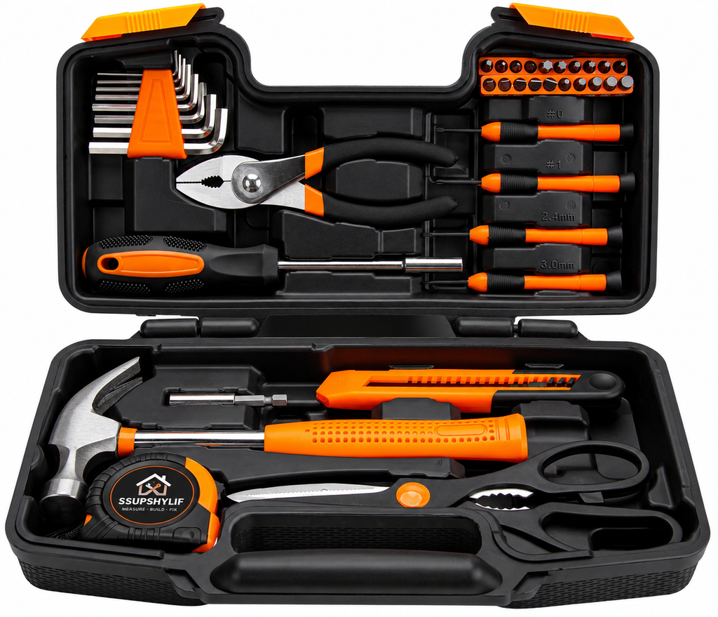 39-Piece Household Tool Set with Storage Case, Home Repair Hand Tool Kit for DIY, Furniture Assembly, Maintenance & Daily Household Repairs