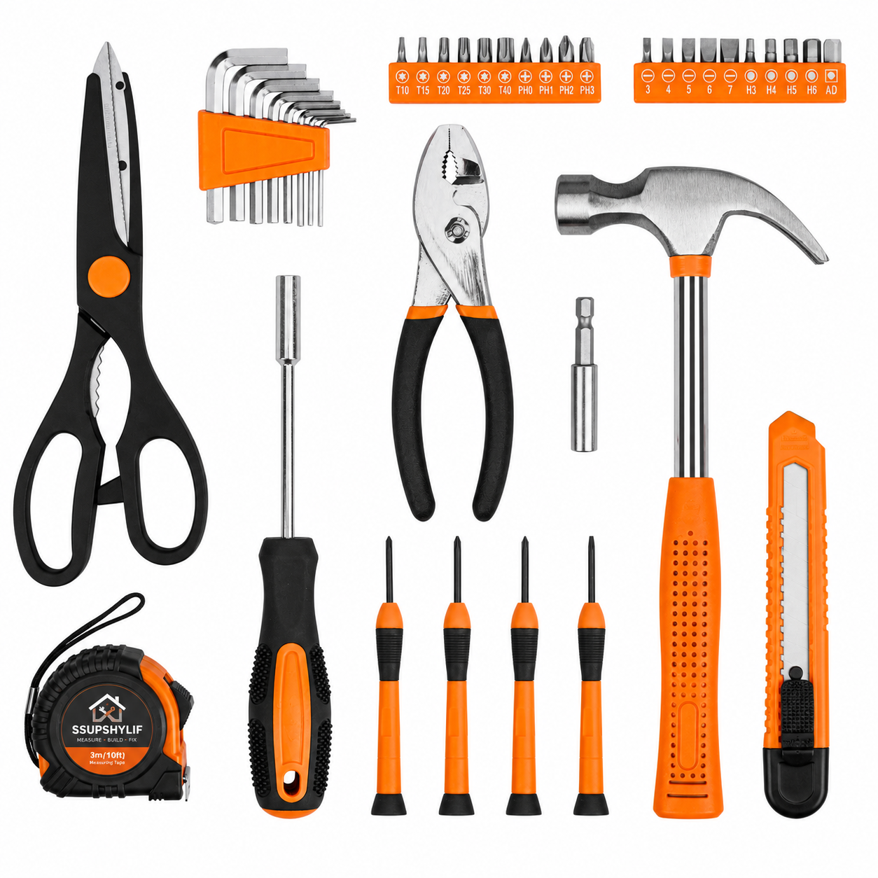 39-Piece Household Tool Set with Storage Case, Home Repair Hand Tool Kit for DIY, Furniture Assembly, Maintenance & Daily Household Repairs