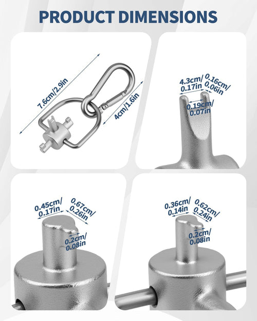 2 Pack HVAC Tools Locking Cap Key for R410A R22 Refrigerant, 3-in-1 Valve Core Removal Tool, Multi-Function HVAC Refrigerant Service Key for AC; Equipment Repair, Tamper-Resistant
