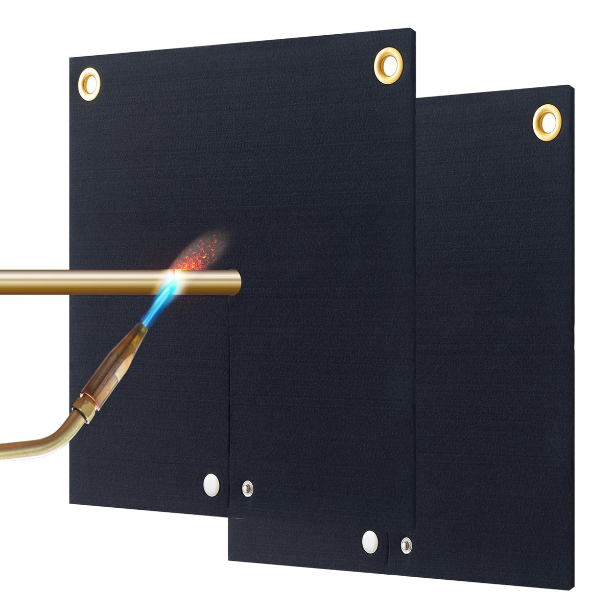 Hvac Tools Welding Blanket Fireproof, 12x12inch Soldering Heat Shield Mat for Torch, Flame Protector, Soldering Repairs with Hole for Pipe, Welding Pad for Plumbing
