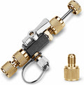 HVAC Valve Core Removal Tool,Valve Core Remover Installer Tool,1/4"& 5/16" Dual Valve Mega Flow Vacuum-Rated Valve Core Removal Tool,20 Microns Vacuum,Essential HVAC Tools for R32 R410 R22 R12