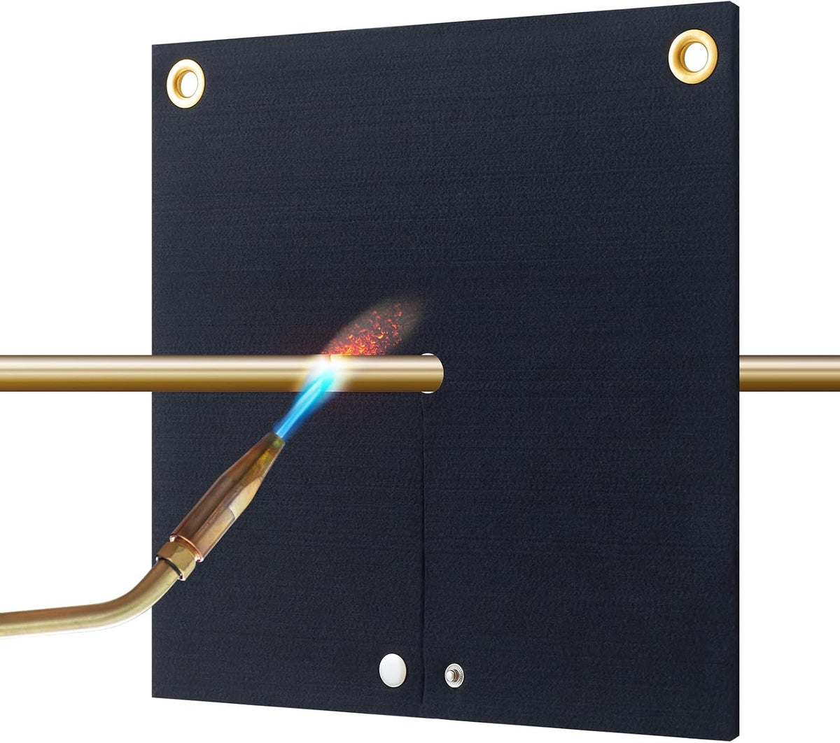 Hvac Tools Welding Blanket Fireproof, 12x12inch Soldering Heat Shield Mat for Torch, Flame Protector, Soldering Repairs with Hole for Pipe, Welding Pad for Plumbing