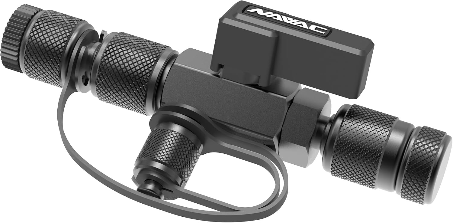 NAVAC NVR2 Valve Core Removal Tool - HVAC Tool for Fast Recovery and Evacuation - Includes 2 Sizes (1/4″ and 5/16″) Flare Fittings in 1 Tool - R-410A Vacuum Rated to 20 Microns - Durable Metal Handle