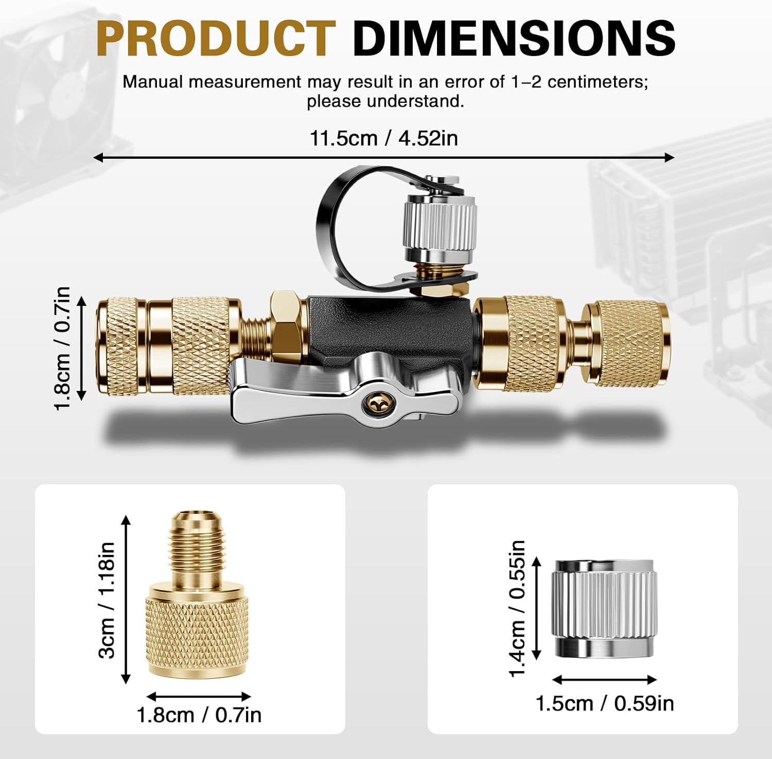HVAC Valve Core Removal Tool,Valve Core Remover Installer Tool,1/4"& 5/16" Dual Valve Mega Flow Vacuum-Rated Valve Core Removal Tool,20 Microns Vacuum,Essential HVAC Tools for R32 R410 R22 R12