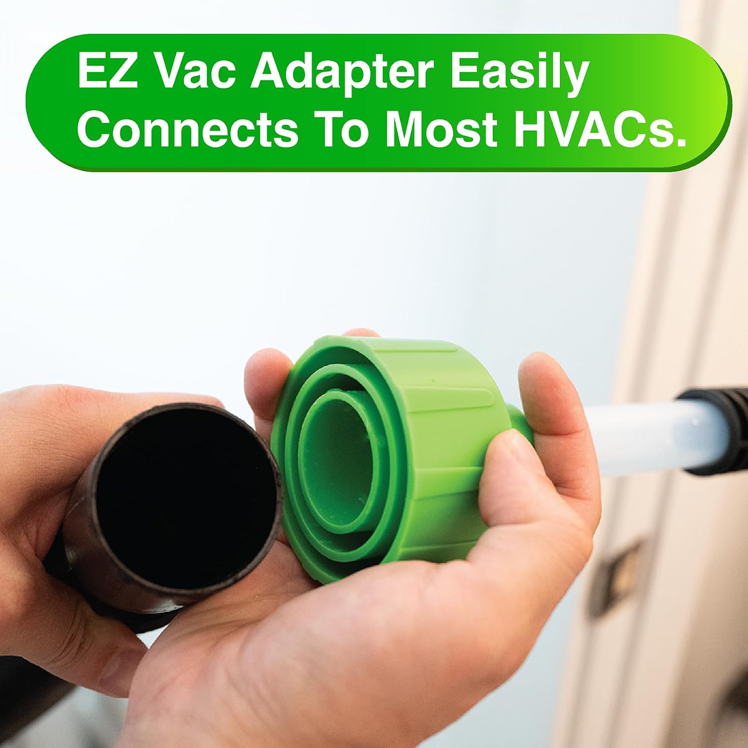 AC Drain Line Cleaner - Shop Vac Adapter for HVAC Condensate & Air Conditioner Clogs - Universal Fit Wet/Dry Vacuum Attachment - Clear See Through Fitting - Unclog, Flush & Evacuate