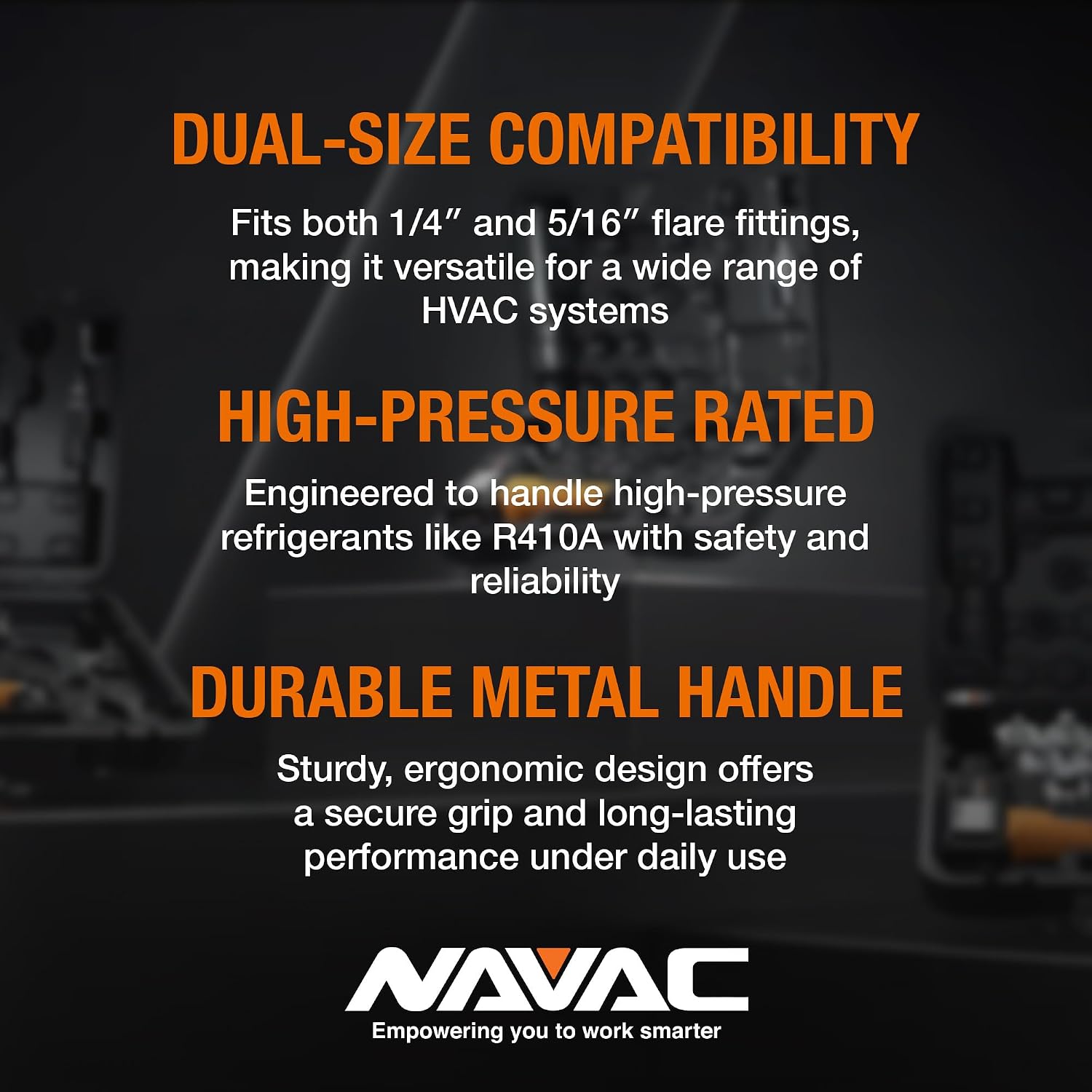 NAVAC NVR2 Valve Core Removal Tool - HVAC Tool for Fast Recovery and Evacuation - Includes 2 Sizes (1/4″ and 5/16″) Flare Fittings in 1 Tool - R-410A Vacuum Rated to 20 Microns - Durable Metal Handle