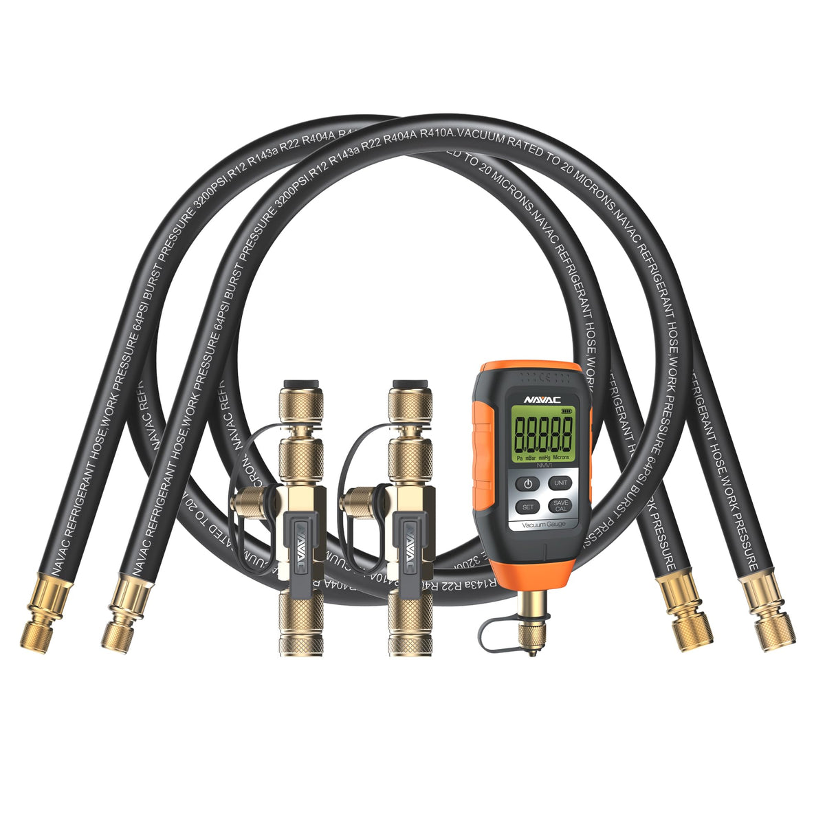 NAVAC NVR2 Valve Core Removal Tool - HVAC Tool for Fast Recovery and Evacuation - Includes 2 Sizes (1/4″ and 5/16″) Flare Fittings in 1 Tool - R-410A Vacuum Rated to 20 Microns - Durable Metal Handle