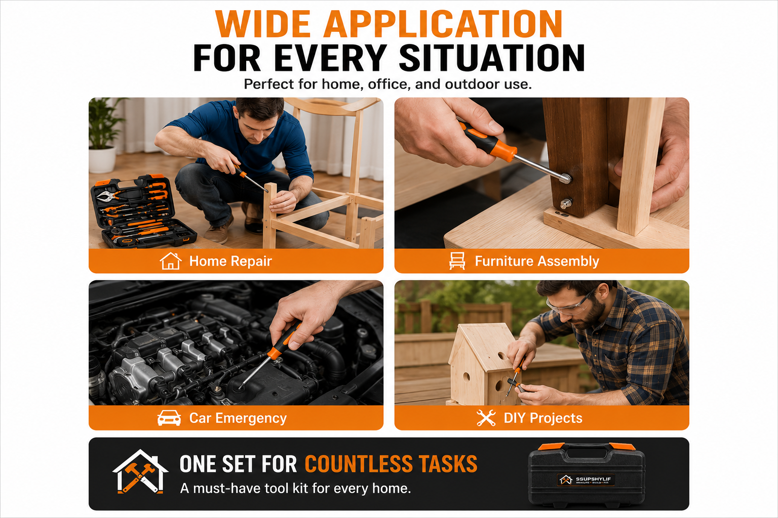 39-Piece Household Tool Set with Storage Case, Home Repair Hand Tool Kit for DIY, Furniture Assembly, Maintenance & Daily Household Repairs